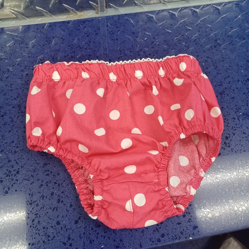 Tiny Tillia by Avon cow polka dots diaper cover Pink and White
